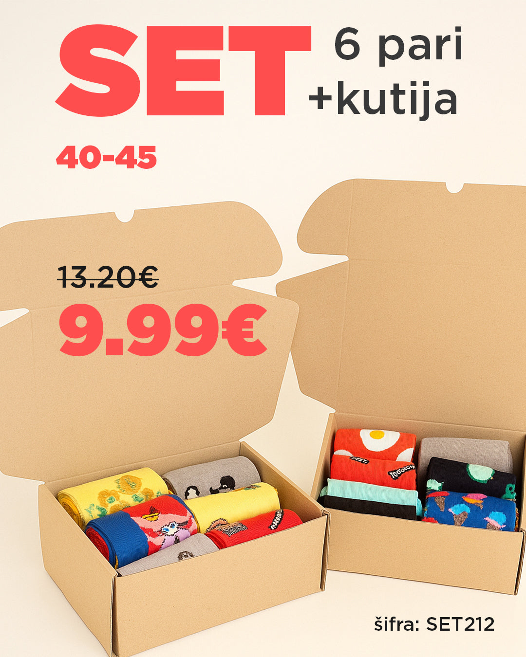 🎁Kutija iznenađenja - mix 6 pari broj 40-45