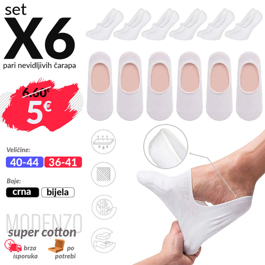 SET 6 pari nevidljive čarape
