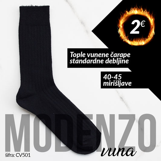 Muške tople vunene čarape standardne debljine 41-45 CV 501