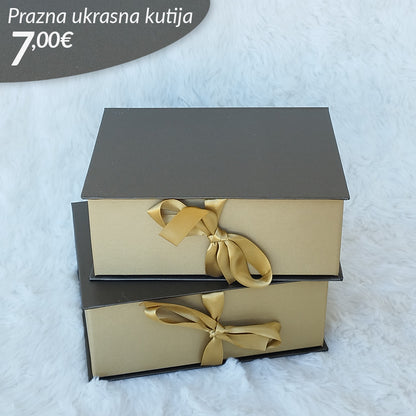 Zlatna ukrasna kutija sa mašnicom
